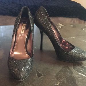 Miu Miu black glitter pumps (runs small)